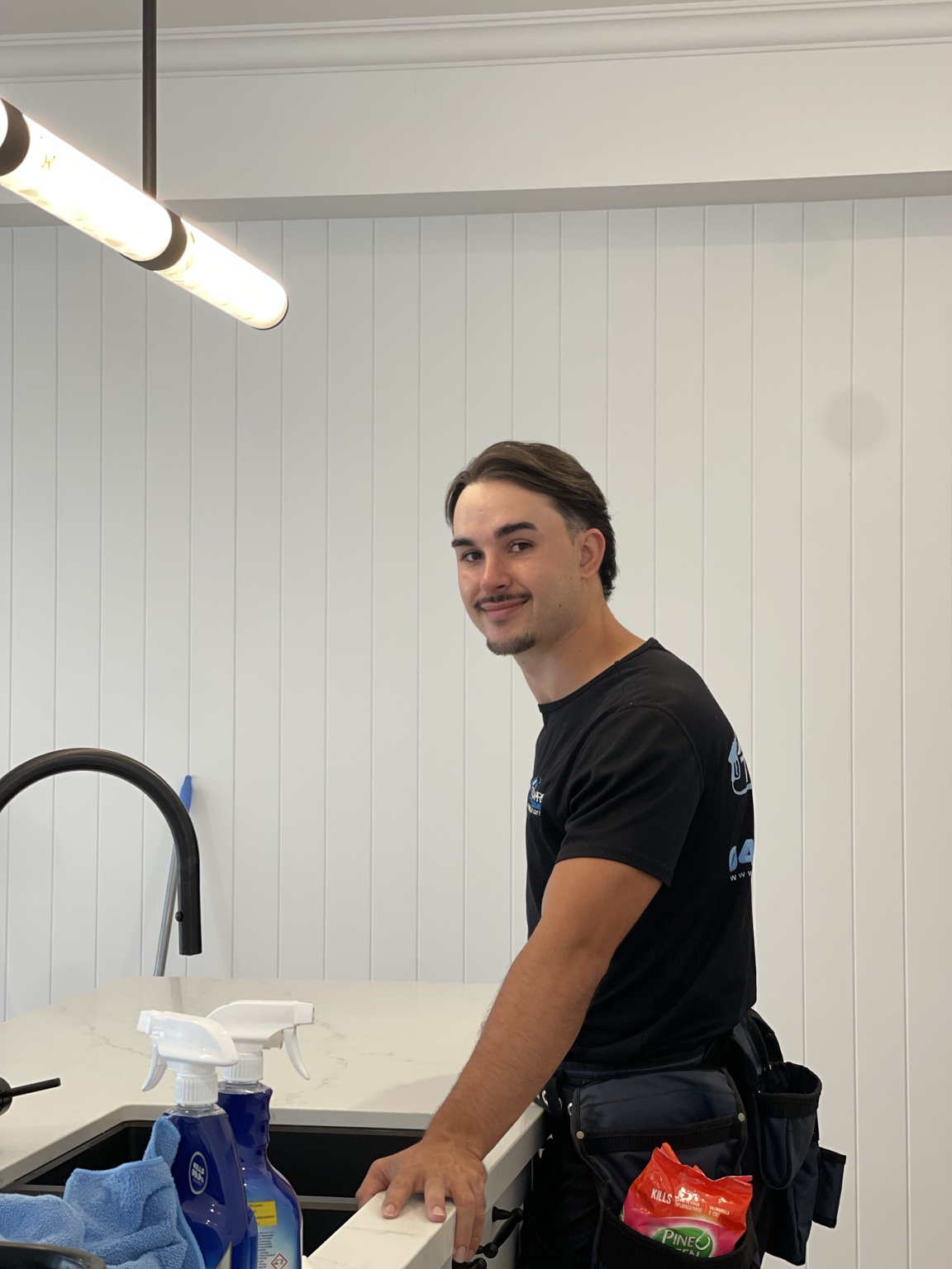 T and A Pro Cleaning team member completing interior property presentation work